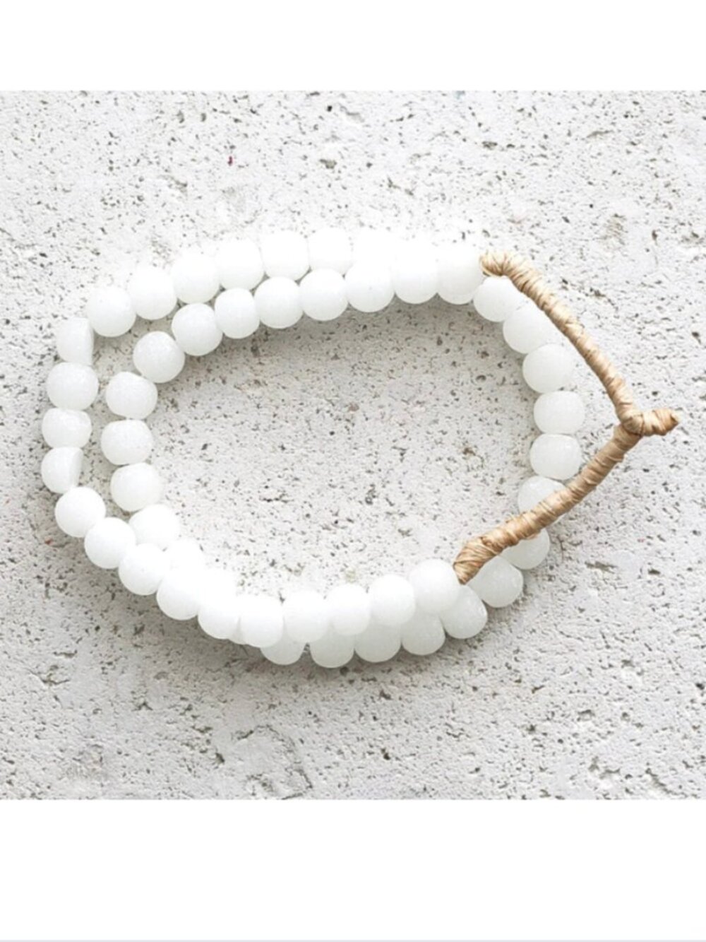 White Frosted Glass Beads
